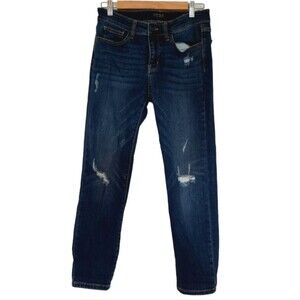 Judy Blue Jeans Womens size 7/28 Blue Relaxed Fit Dark Wash Distressed